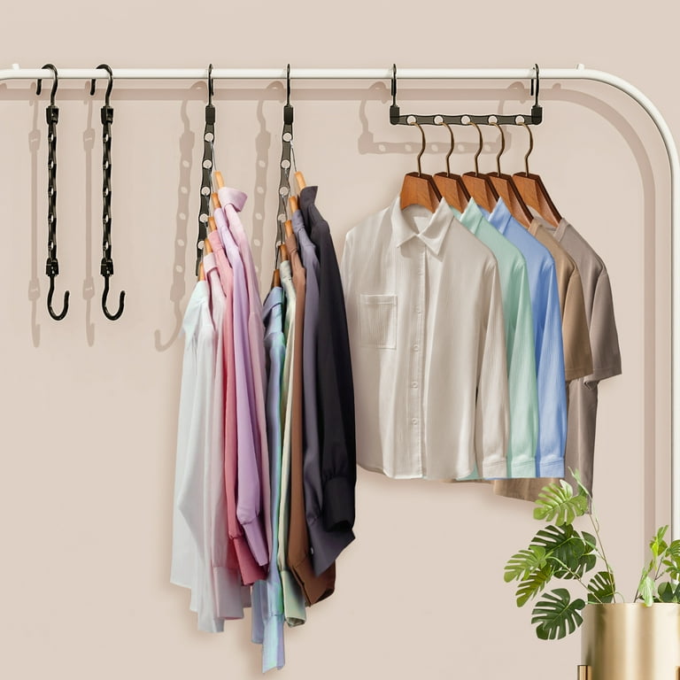 Scidweet Space Saving Hangers 18 Pack Closet Organizers Clothes Pants Plastic Hanger Black
