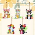 thumbnail image 3 of Suministros Llavero Llaveros Artísticos Con Diamantes 5 Uds. Regalo Gato Doble Cara DIY para, 3 of 9