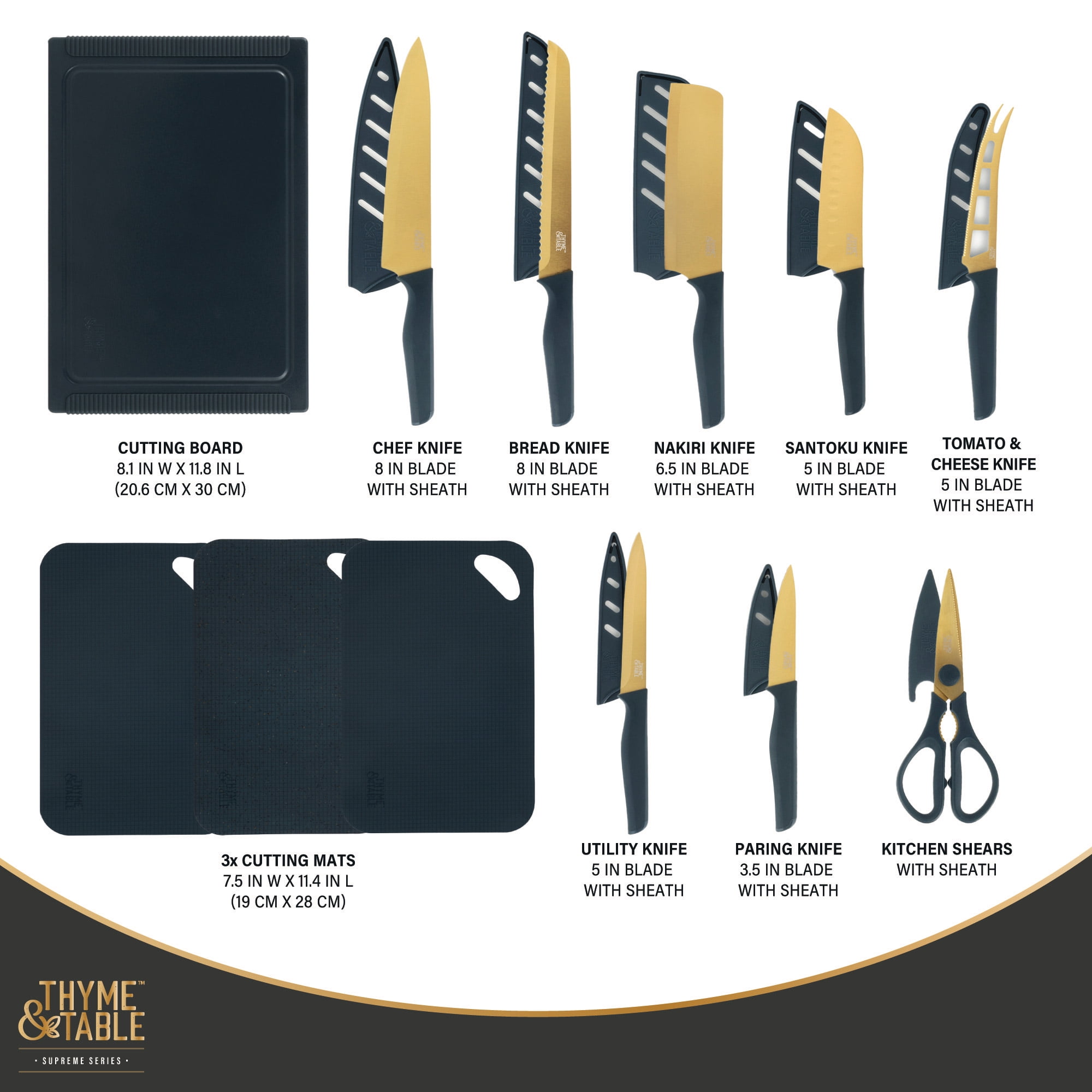 Thyme & Table 20-Piece Knife Set - Blue