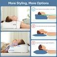 thumbnail image 3 of edx Queen Size Cervical Neck Pillow Effective Pain Relief Cooling Pillow for Neck Support, Ergonomic Contour Memory Foam Bed Pillow for Side Back Stomach Sleepers, Gray, 3 of 8