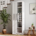 Kitchen Pantry Cabinet with Pull Out Shelves, Farmhouse Storage Cabinet ...