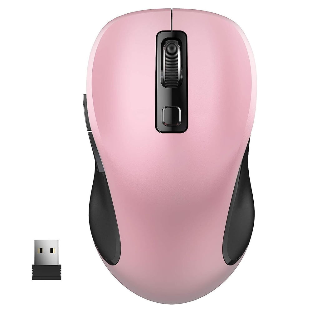 Idealforce 2.4G USB Ergonomic MAC Wireless Mouse with 6 Button 3Mode For PC Laptop Computer  pink