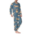 thumbnail image 2 of Yiaed French Bulldog Yoga Print Men’s Pajamas Set - Long Sleeve Button Down Sleep Shirt and Pajama Bottoms Sleepwear Set Mens Pjs Sets Men's Pajama Bottoms-Small, 2 of 7