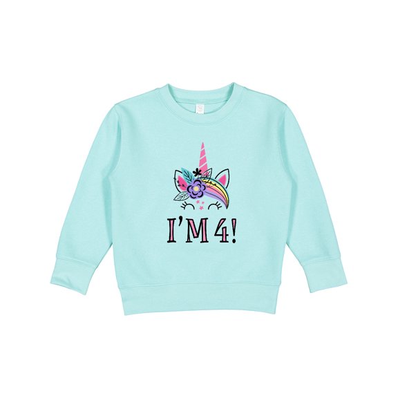 Inktastic 4th Birthday Unicorn Party 4 Year Old Girl Toddler Sweatshirt