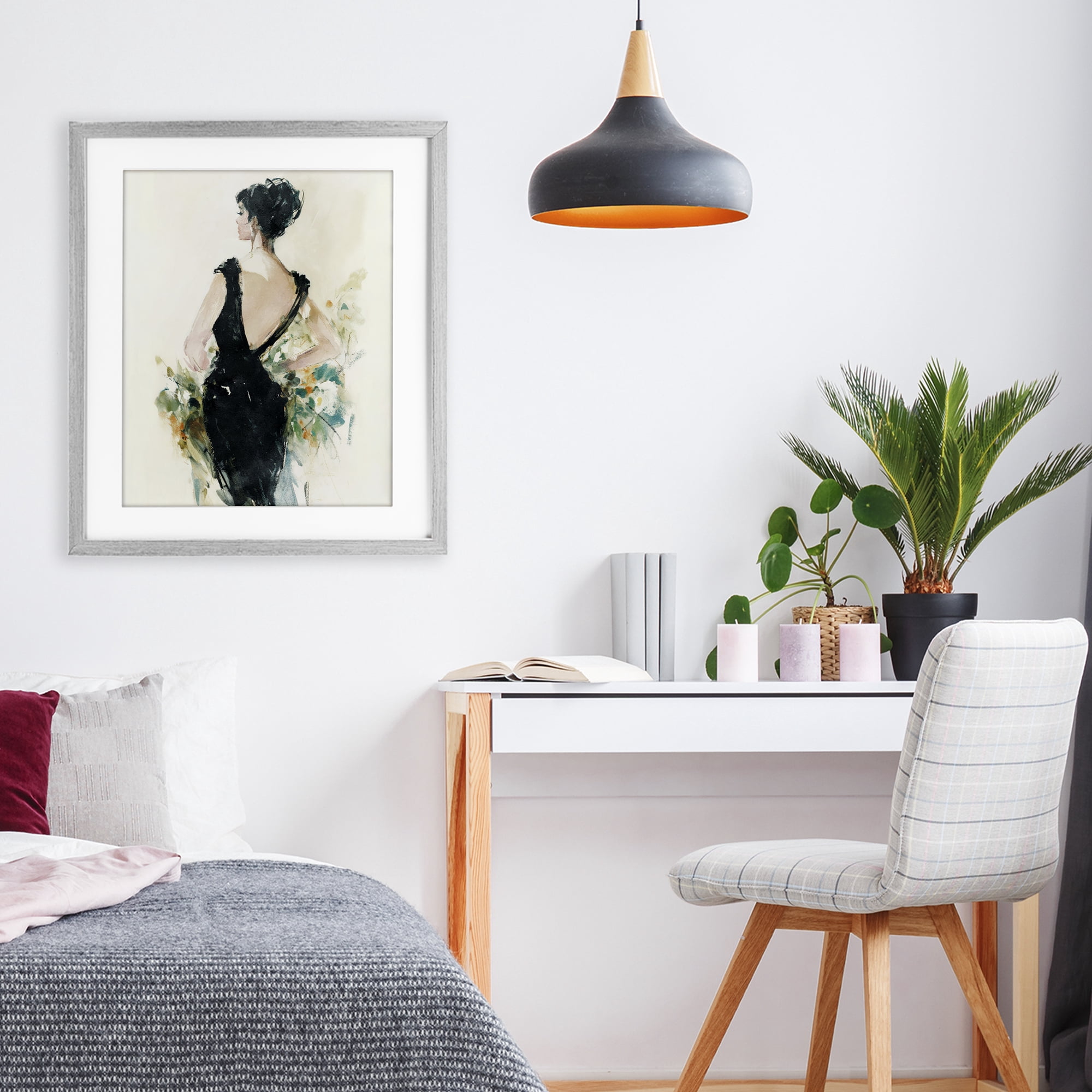 Stupell Industries Backless Reverie Gown Gray Framed Print Under Glass, design by Svetlana Aleynikova