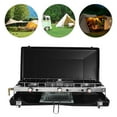 thumbnail image 3 of 3 Burner Modern Portable Cooking Propane Butane Gas Camping Stove with Grid + Tray, 3 of 13