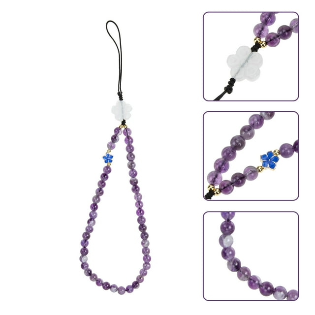 unbranded Para Teléfono Con Cadena De Amatista Violeta Ideal Para Colgar En El Hogar