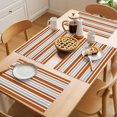 thumbnail image 5 of Orange Stripes Placemats Set of 12 Modern Minimalist Horizontal Ombre Lines Place Mats Indoor Wipeable Table Mats Washable Cloth Dining Table Placemats for Kitchen Holiday Party Home Decor 13x19 Inch, 5 of 9