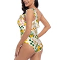 thumbnail image 4 of Sikiie Hawaii Palms Print Women One Piece Swimsuits Tummy Control One Shoulder Bathing Suits Ruffle Swimwear, From S to XXL-Medium, 4 of 6