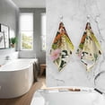 thumbnail image 7 of SKYSONIC Vintage Floral Pattern Ultra Soft 2 PCS Towel Set, Highly Absorbent Hand Towels, 16"x28" Cotton Towels for Bathroom Hotel Gym Travel, Ideal for Daily Use, 7 of 7