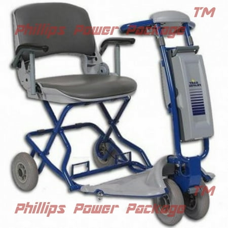 Tzora - Classic Lexis Light - Folding Lightweight Scooter - 4-Wheel - Blue - PHILLIPS POWER PACKAGE TM - $500...