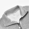 thumbnail image 5 of SWSMCLT Men's Billowy Zip Sweatshirt Knitwear Comfy Chic Band Collar Sweater Business Casual Pullover Sweaters Elasthane Light Grey Medium, 5 of 5