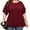 Burgundy, variant on Plus Size Clothes for Women Short Sleeve Green Roses 2X Tunic Shirt Summer Tops Blouse Loose Fitting Clothing