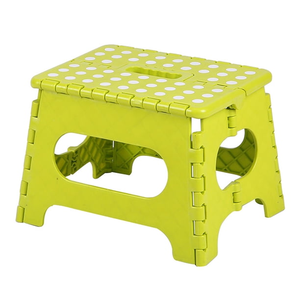 Inteprter Taburete de plástico, silla plegable portátil con puntos, silla plegable para adultos, taburete alto para adultos, baño, hogar, Almacenamiento y organización del hogar fruta verde