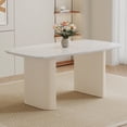 thumbnail image 6 of Williamspace 67" Dining Table for 4 to 8, Modern Kitchen Table Rectangular Cream Wood Table Restaurant Furniture for Dining Room Kitchen Leisure Table, 6 of 7