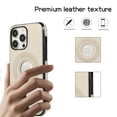 thumbnail image 7 of Dteck for Apple iPhone 15 Pro Slim Case, Shockproof Luxury PU Leather Business Phone Cover with Logo Cutout, Thin Lightweight High-end Designer Anti-Scratch Soft Non-Slip Grip Men Women, beige, 7 of 7