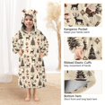 thumbnail image 3 of Wearable Blanket Hoodie for Kids Snowman and Deer Flannel Hooded Blanket with Pockets and Sleeves Suitable for Boys and Girls, 3 of 7