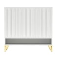 thumbnail image 6 of ModFusion 41" White Modern Shoe Storage Cabinet with Adjustable Shelves, Magnetic Door Lock, Gold Legs & Large Capacity, 6 of 10