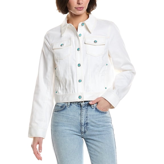 Cinq à Sept womens Romie Denim Jacket, m, White