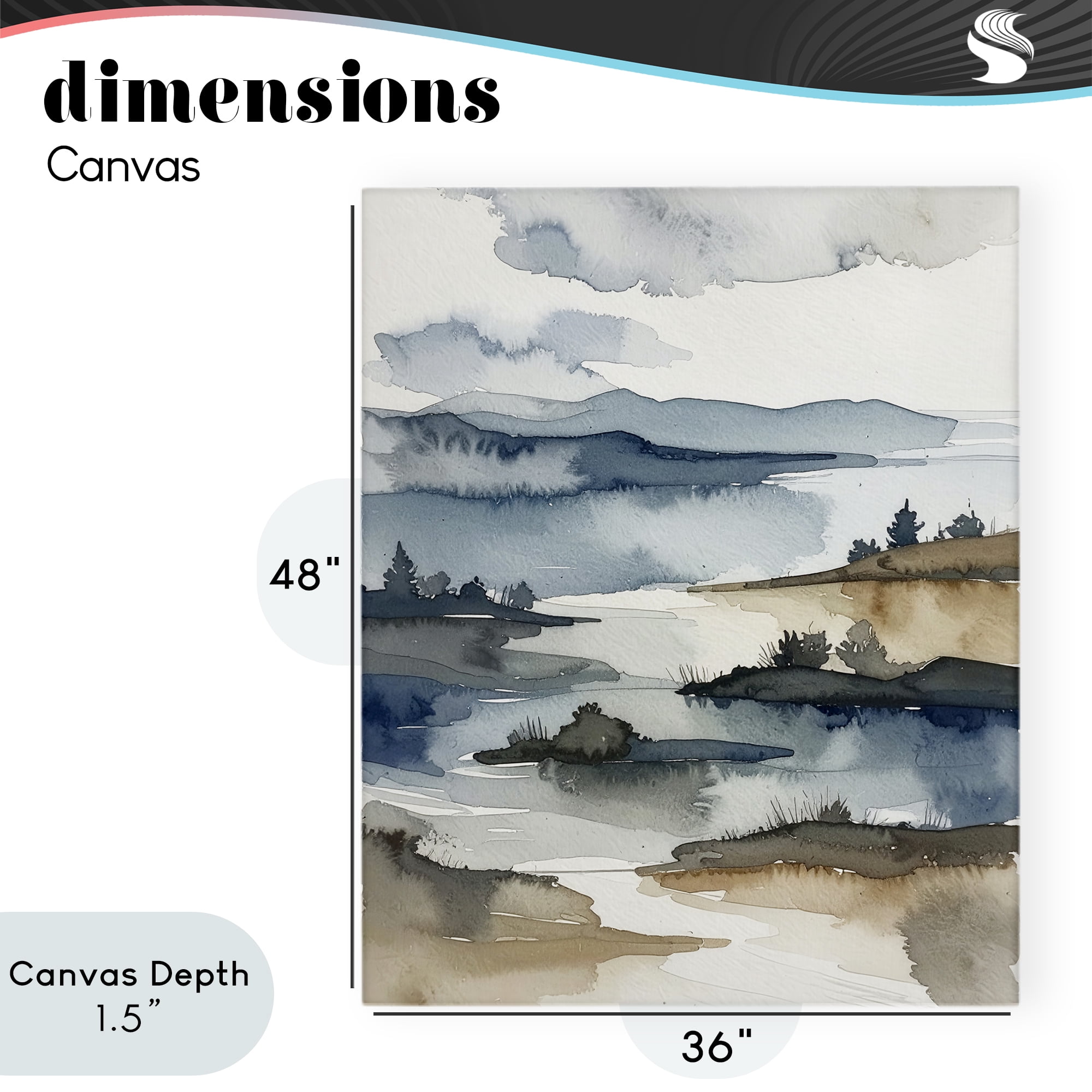 Stupell Industries The Flow Of Water Canvas Wall Art, design by Alonza Saunders
