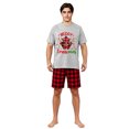thumbnail image 4 of LuLiaMenton Matching Couples Christmas Pajamas Merry Cruisemas Plaid Short Sleeve Shorts Set, 4 of 5