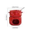 thumbnail image 3 of Ceramic Chocolate Fondue Pot Set Heatproof Melting Bowl Burners For Ice Cream Cheese Dessert Home Kitchen Includes Forks, 3 of 6
