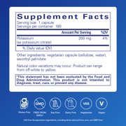 Pure Encapsulations Potassium (Citrate) - Essential Electrolyte Supplement to Support Nerve & Muscle Function, Adrenals, Hormones, Heart Health & Energy* - Potassium Citrate Capsule - 180 Capsules