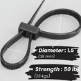thumbnail image 2 of 8" 50lb Black Double Loop Cable Ties 100/Bag Part #DL8-50-0C, 2 of 4
