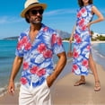 thumbnail image 2 of Yuyamidu Matching Hawaiian Outfits for Couples Floral Summer Dresses for Women 2026 Hawaiian Shirt for Men Button Up Shirt Plus Size Maxi Dress with Pockets Couple Outfits Matching Sets Men's S, 2 of 7