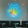 thumbnail image 3 of Craftnamesign Cat Eat Noodles Neon Sign, Cat LED Light, Noodles Store Wall Art, 3 of 5