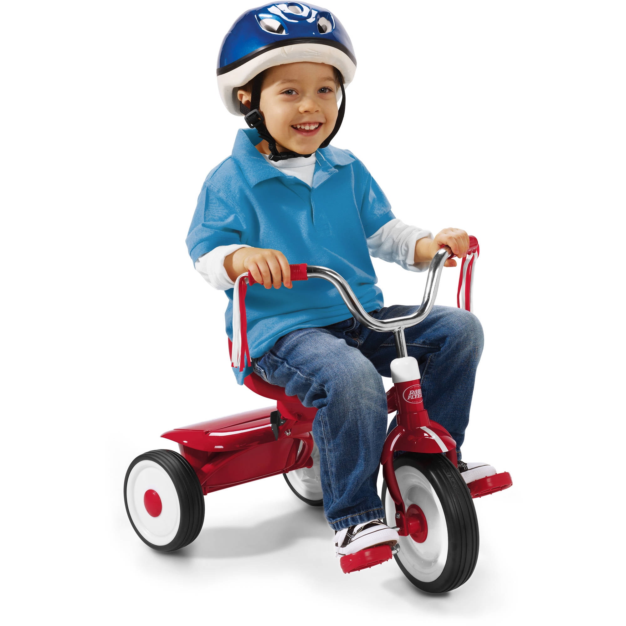 Radio Flyer Ready to Ride Folding Trike for Toddlers with Streamers, Red, Ages 1 ½ - 3 Years Tricycle