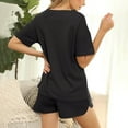 thumbnail image 3 of Women's Waffle Knit Pajama Set Short Sleeve Top and Shorts PJs Sets Loungewear Athletic Tracksuits with Pockets, 3 of 7