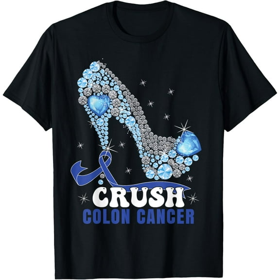 Blue Ribbon Women Colonscopy Colorectal Colon Cancer T-Shirt