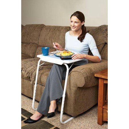 Tray Top Tables Folding Sofa Side Snack Table Height Adjustable Breakfast TV Tray Portable Lifting Laptop Desk Overbed Table with Tilting Top ()