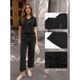 thumbnail image 4 of MOYIKO 2 Piece Sets for Women Casual Summer Travel Vacation Outfits Short Sleeve Tops Wide Leg Pants with Pockets Lounge Sets, 4 of 7