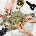 thumbnail image 4 of Casino Cutting Board, Old Playing Cards Themed Vintage Classic Style Entertaining Wealth Fortune, Decorative Tempered Glass Cutting and Serving Board, Wine Bottle Shape, Beige Red Black, by Ambesonne, 4 of 5