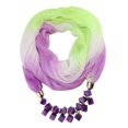 thumbnail image 1 of Bufanda de mujer, bufanda, collar, pañuelo para el cuello, ropa de gasa, elegante protección solar, bufanda envolvente con collar, joyería para el verano, otoño púrpura/verde. Afortunado Sencillez, 1 of 5