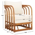 thumbnail image 3 of Safavieh Couture Harlowe Rattan Mid-Century Accent Chair, Natural/White, 3 of 11
