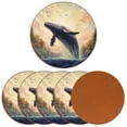 thumbnail image 2 of Whale 6PCS Round Microfiber Leather Coasters Set, 11x11 cm/4.3x4.3 in, Drink Mats for Table and Absorption, Stylish Beverage Coasters for Home and Office Décor, 2 of 6