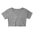 thumbnail image 3 of GigrtiJin Short Sleeve T Shirts for Womens Summer Trendy Crop V Neck Tees Womens Loose Casual Solid Color Outdoor T Shirts, 3 of 5