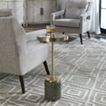 thumbnail image 2 of Uttermost Laurier Faux Shagreen Iron and Glass Accent Table in Brass/Gray, 2 of 5