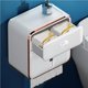 thumbnail image 3 of Caja Dispensadora De Portarrollos De Papel Higiénico Sin Perforaciones Estuche De Almacenamiento De Tejido Extraíble Impermeable Multifunción Fácil De Llenar Con Contenedor De Cajones Blanco Cateissary HA021109-00, 3 of 7