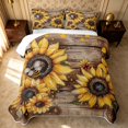 thumbnail image 2 of Erosebridal Tropical Blossom Twin Quilt Set, Garden Flower Twin Coverlet Set, Reversible, Vintage Brown, 2pcs (1 Bedspread and 1 Pillowcase), 2 of 7