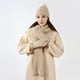 thumbnail image 4 of Conjunto de gorros y bufandas Prolriy para hombre y mujer, de lana cálida, para otoño e invierno, tres piezas, color beige, 4 of 4
