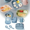 thumbnail image 2 of Napperons Ronds pour Table à Manger, Chemin de Table avec 6 Tapis de Placement, Chemin de Table Tissé, Grands Tapis de Table Ronds, Ensemble de 4 Napperons pour Table de Cuisine, Ensemble d'Alimentation en Silicone pour Bébé, Sevrage Dirigé par Bébé, 2 of 4