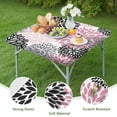 thumbnail image 4 of 34x34 Inch Square Tablecloth with Stretch Elastic Hem, Boho Floral Pattern for Card Tables and Outdoor Dining, 4 of 6