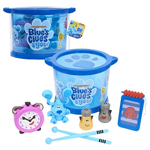 Blue's Clues & You! Musical Drum Set, Kids Toy Instruments, Drum, Tambourine, Washboard, Clackers, Shakers, by Just Play