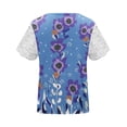 thumbnail image 5 of Otvok Women Fashion Summer Fold Printed Regular Women Short Sleeves V Neck Button Top, 5 of 6
