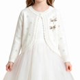 thumbnail image 3 of Afuyipoi Girls 100% Cotton Knit Cardigan Sweater Light Layering Top for Kids Size 6M-10Y Spring Summer Comfort White Size 4T, 3 of 9
