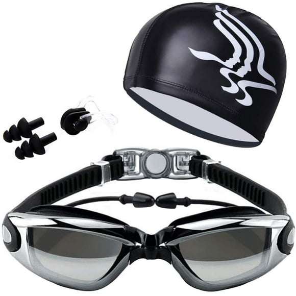 Swim Glasses Goggles Anti Fog Waterproof High Definition Eyewear Glasses with Swim Cap for Man Woman Swimming Diving